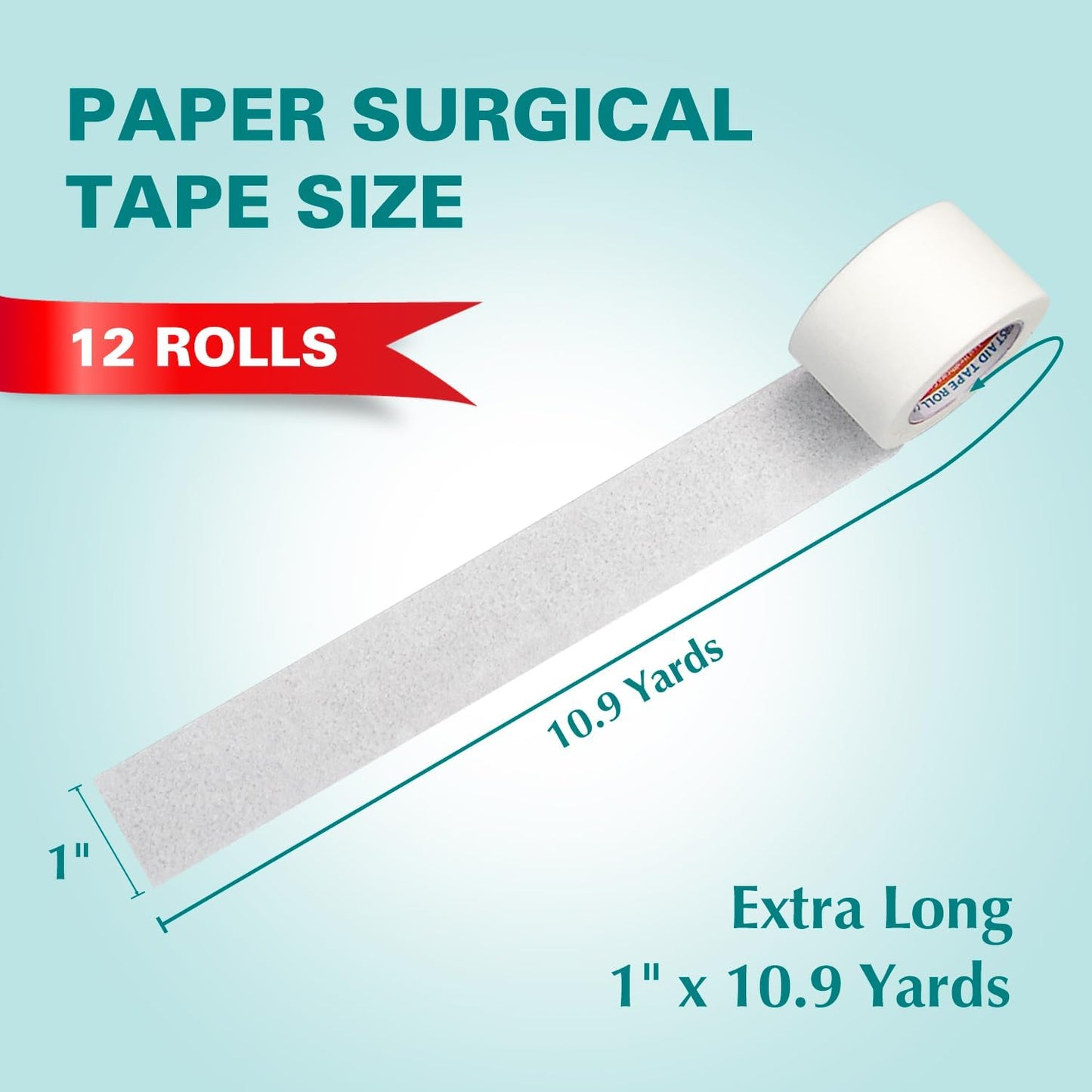 Soft Paper Surgical Tape, 12 Rolls