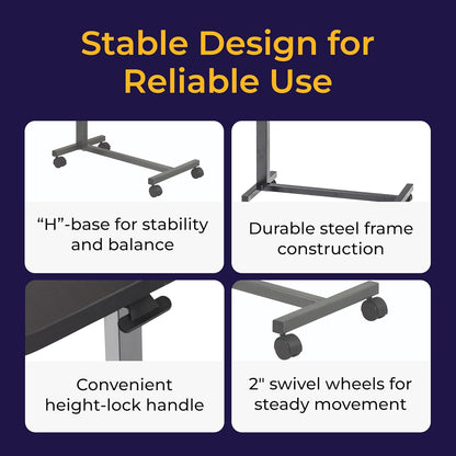 Medical Overbed Table with Wheels