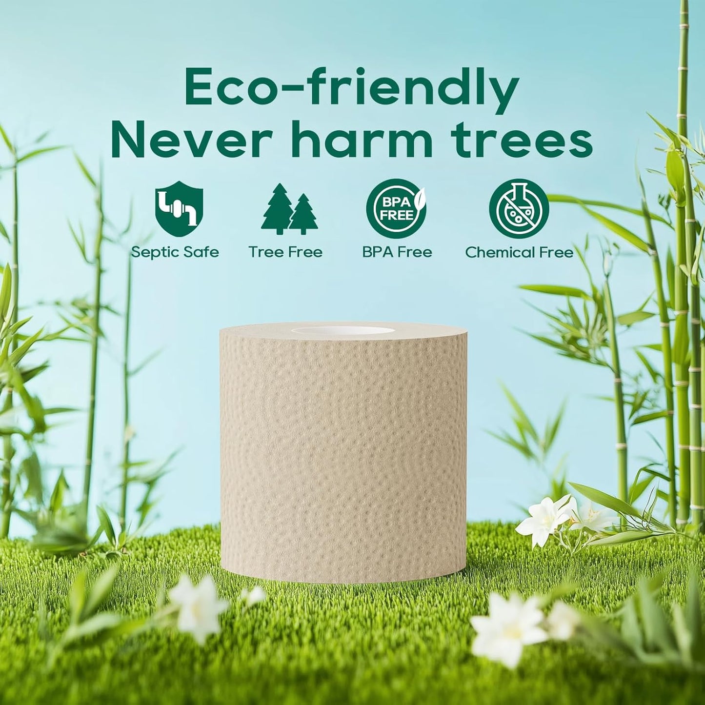Bamboo Toilet Paper 3 Ply - 2 Roll
