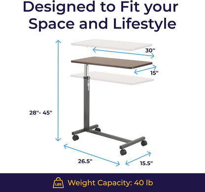 Medical Overbed Table with Wheels