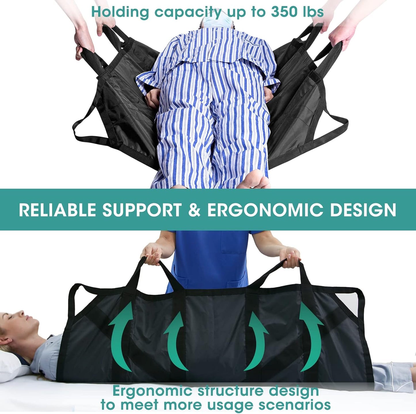 45" x 36" Positioning Bed Pad with Handles